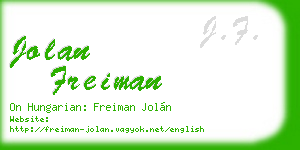 jolan freiman business card